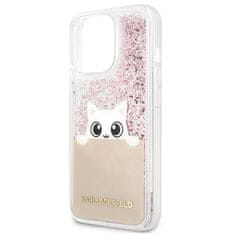 Karl Lagerfeld KARL LAGERFELD etui za IPHONE 13 Pro Max KLHCP13XPABGNU (Liquid Glitter Peek A Boo) roza