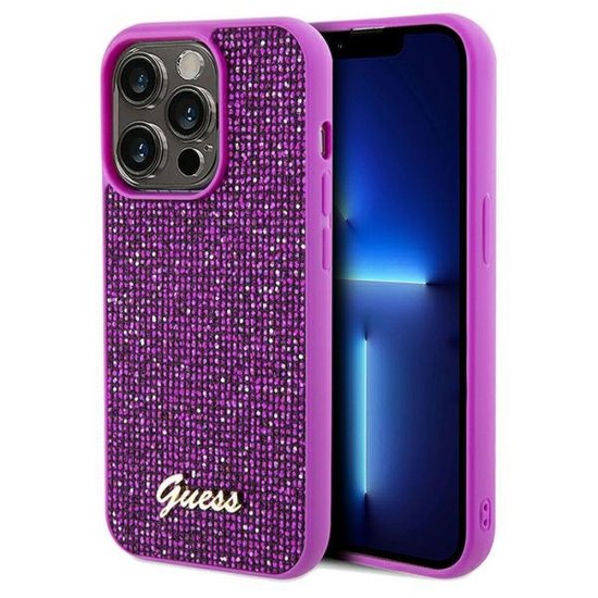 Guess GUESS etui za IPHONE 14 Pro GUHCP14LPMSDGSF (Disco Script Metal) fuksija