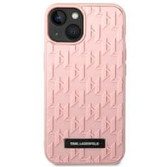 Karl Lagerfeld KARL LAGERFELD etui za IPHONE 14 Plus KLHCP14MRUPKLPP (3D Rubber Case Monogram Pattern Metal Plate) roza