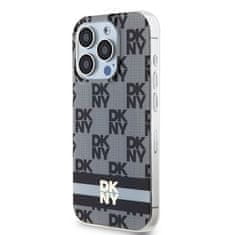 DKNY DKNY etui za IPHONE 15 Pro Max, združljiv s sistemom MagSafe DKHMP15XHCPTSK (DKNY HC MagSafe PC TPU Checkered Pattern W/Printed Stripes) črn