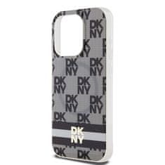 DKNY DKNY etui za IPHONE 15 Pro Max, združljiv s sistemom MagSafe DKHMP15XHCPTSK (DKNY HC MagSafe PC TPU Checkered Pattern W/Printed Stripes) črn