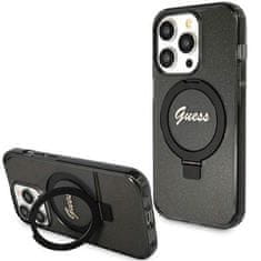 Guess GUESS etui za IPHONE 15 Pro Max združljiv z MagSafe GUHMP15XHRSGSK za iPhone 15 Pro Max (združljiv z Magsafe / Glitter Script Logo / Ring stand / black)