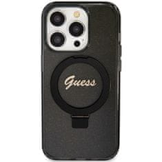 Guess GUESS etui za IPHONE 15 Pro Max združljiv z MagSafe GUHMP15XHRSGSK za iPhone 15 Pro Max (združljiv z Magsafe / Glitter Script Logo / Ring stand / black)