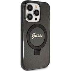 Guess GUESS etui za IPHONE 15 Pro Max združljiv z MagSafe GUHMP15XHRSGSK za iPhone 15 Pro Max (združljiv z Magsafe / Glitter Script Logo / Ring stand / black)