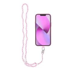 OEM KRISTALNI DIAMANT obesek za telefon / dolžina vrvice 74 cm (37 cm v zanki) / okoli vratu - svetlo roza