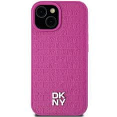 DKNY DKNY etui za IPHONE 15, združljiv z MagSafe DKHMP15SPSHRPSP (DKNY HC MagSafe Pu Repeat Pattern W/Stack Logo) roza