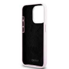 DKNY DKNY etui za IPHONE 14 Pro, združljiv z MagSafe DKHMP14LSMCHLP (DKNY HC MagSafe Silicone W/Horizontal Metal Logo) roza