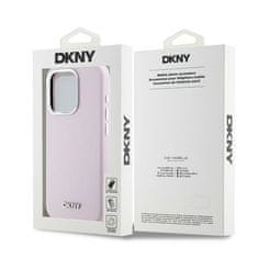 DKNY DKNY etui za IPHONE 14 Pro, združljiv z MagSafe DKHMP14LSMCHLP (DKNY HC MagSafe Silicone W/Horizontal Metal Logo) roza