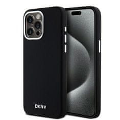 DKNY DKNY etui za IPHONE 15 Pro Max, združljiv z MagSafe DKHMP15XSMCHLK (DKNY HC MagSafe Silicone W/Horizontal Metal Logo) black