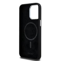 DKNY DKNY etui za IPHONE 15 Pro Max, združljiv z MagSafe DKHMP15XSMCHLK (DKNY HC MagSafe Silicone W/Horizontal Metal Logo) black