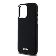 DKNY DKNY etui za IPHONE 15 Pro Max, združljiv z MagSafe DKHMP15XSMCHLK (DKNY HC MagSafe Silicone W/Horizontal Metal Logo) black