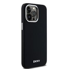 DKNY DKNY etui za IPHONE 15 Pro Max, združljiv z MagSafe DKHMP15XSMCHLK (DKNY HC MagSafe Silicone W/Horizontal Metal Logo) black