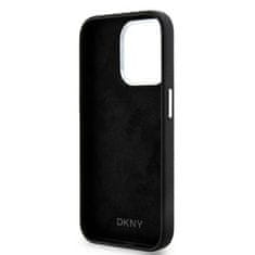 DKNY DKNY etui za IPHONE 15 Pro združljiv z MagSafe DKHMP15LSMCHLK (DKNY HC MagSafe Silicone W/Horizontal Metal Logo) black