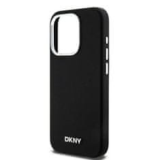 DKNY DKNY etui za IPHONE 15 Pro združljiv z MagSafe DKHMP15LSMCHLK (DKNY HC MagSafe Silicone W/Horizontal Metal Logo) black