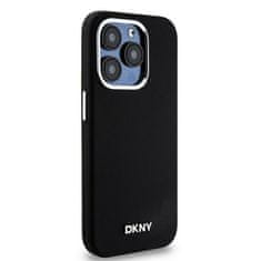 DKNY DKNY etui za IPHONE 15 Pro združljiv z MagSafe DKHMP15LSMCHLK (DKNY HC MagSafe Silicone W/Horizontal Metal Logo) black