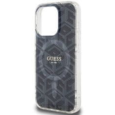 Guess GUESS etui za IPHONE 15 Pro združljiv z MagSafe GUHMP15LHGCUSTGK (IML GCUBE) črn