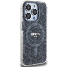 Guess GUESS etui za IPHONE 15 Pro združljiv z MagSafe GUHMP15LHGCUSTGK (IML GCUBE) črn