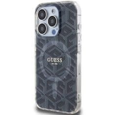 Guess GUESS etui za IPHONE 15 Pro združljiv z MagSafe GUHMP15LHGCUSTGK (IML GCUBE) črn