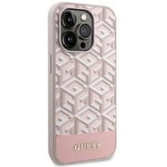 Guess GUESS etui za IPHONE 14 Pro združljiv z MagSafe GUHMP14LHGCFSEP (CUBE Stripes) roza