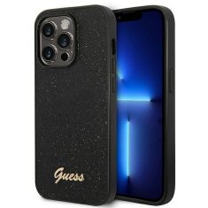 Guess GUESS etui za IPHONE 14 Pro GUHCP14LHGGSHK (Glitter Flakes Script Metal Logo) black