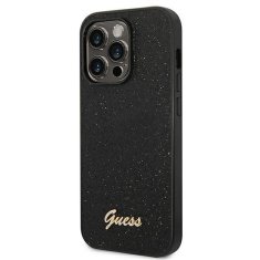 Guess GUESS etui za IPHONE 14 Pro GUHCP14LHGGSHK (Glitter Flakes Script Metal Logo) black