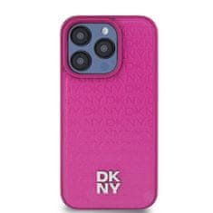 DKNY DKNY etui za IPHONE 15 Pro, združljiv z MagSafe DKHMP15LPSHRPSP (DKNY HC MagSafe Pu Repeat Pattern W/Stack Logo) roza