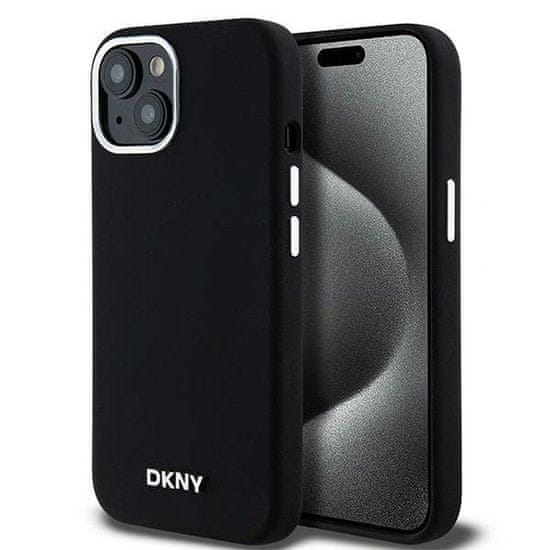 DKNY DKNY etui za IPHONE 15 Plus, združljiv z MagSafe DKHMP15MSMCHLK (DKNY HC MagSafe Silicone W/Horizontal Metal Logo) black