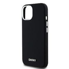 DKNY DKNY etui za IPHONE 15 združljiv z MagSafe DKHMP15SSMCHLK (DKNY HC MagSafe Silicone W/Horizontal Metal Logo) black