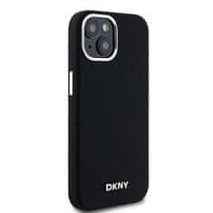 DKNY DKNY etui za IPHONE 15 združljiv z MagSafe DKHMP15SSMCHLK (DKNY HC MagSafe Silicone W/Horizontal Metal Logo) black