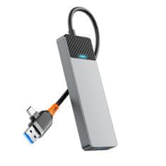 WiWU WiWU - HUB A431C 4v1 USB A/C vtič v USB3.0x3+USB-Cx1