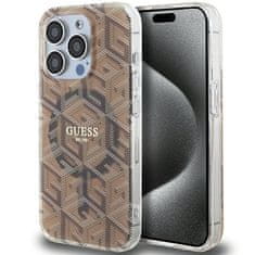 Guess GUESS etui za IPHONE 15 Pro Max združljiv z MagSafe GUHMP15XHGCUSTGW za iPhone 15 Pro Max (združljiv z Magsafe / IML GCUBE / brown)