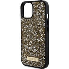 Guess GUESS etui za IPHONE 13 / 14 / 15 GUHCP15SPFGSBSD (Kovinski logotip s kamenčki), rumena