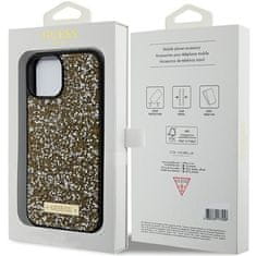 Guess GUESS etui za IPHONE 13 / 14 / 15 GUHCP15SPFGSBSD (Kovinski logotip s kamenčki), rumena