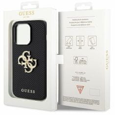 Guess GUESS etui za IPHONE 15 Pro GUHCP15LPSP4LGK (usnjeni perforirani 4G bleščeči logotip) črn