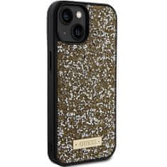 Guess GUESS etui za IPHONE 13 / 14 / 15 GUHCP15SPFGSBSD (Kovinski logotip s kamenčki), rumena