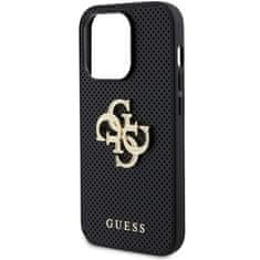 Guess GUESS etui za IPHONE 15 Pro GUHCP15LPSP4LGK (usnjeni perforirani 4G bleščeči logotip) črn