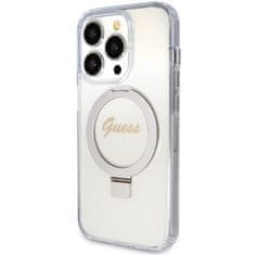 Guess GUESS etui za IPHONE 15 Pro Max združljiv z MagSafe GUHMP15XHRSGSD za iPhone 15 Pro Max (združljiv z Magsafe / Glitter Script Logo / Ring stand / prozoren)