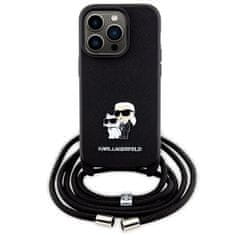 Karl Lagerfeld KARL LAGERFELD etui za IPHONE 14 Pro KLHCP14LSAKCPSK (Saffiano KC Metal PIN Crossbody) black