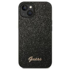 Guess GUESS etui za IPHONE 14 Plus GUHCP14MHGGSHK (Glitter Flakes Script Metal Logo) black