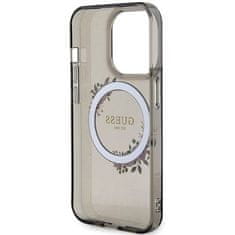 Guess GUESS etui za IPHONE 15 Pro združljiv z MagSafe GUHMP15LHFWFCK (Flowers Wreath) črn