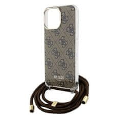 Guess GUESS etui za IPHONE 15 Pro Max GUHCP15XHC4SEW (Crossbody Cord 4G Print), rjav