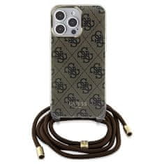 Guess GUESS etui za IPHONE 15 Pro Max GUHCP15XHC4SEW (Crossbody Cord 4G Print), rjav