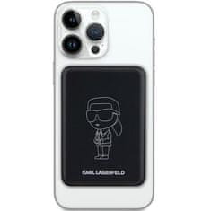 Karl Lagerfeld KARL LAGERFELD powerbank 5000 mAh z induktivnim polnjenjem, združljiv z MagSafe 15W KLPBM5KIOTTGK črna