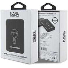 Karl Lagerfeld KARL LAGERFELD powerbank 5000 mAh z induktivnim polnjenjem, združljiv z MagSafe 15W KLPBM5KIOTTGK črna