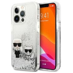 Karl Lagerfeld KARL LAGERFELD etui za IPHONE 13 Pro KLHCP13LGKCS (Liquid Glitter K&amp;C) srebrn