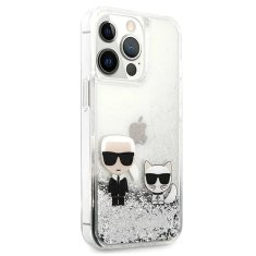 Karl Lagerfeld KARL LAGERFELD etui za IPHONE 13 Pro KLHCP13LGKCS (Liquid Glitter K&amp;C) srebrn