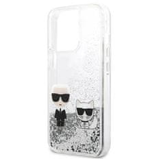 Karl Lagerfeld KARL LAGERFELD etui za IPHONE 13 Pro KLHCP13LGKCS (Liquid Glitter K&amp;C) srebrn