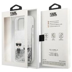 Karl Lagerfeld KARL LAGERFELD etui za IPHONE 13 Pro KLHCP13LGKCS (Liquid Glitter K&amp;C) srebrn