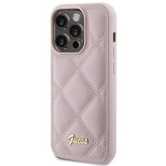 Guess GUESS etui za IPHONE 15 Pro GUHCP15LPSQSQSP (Quilted Metal Logo) roza