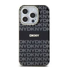 DKNY DKNY etui za IPHONE 15, združljiv z MagSafe DKHMP15SHRHSEK (DKNY HC MagSafe PC TPU Repeat Texture Pattern W/ Stripe) black